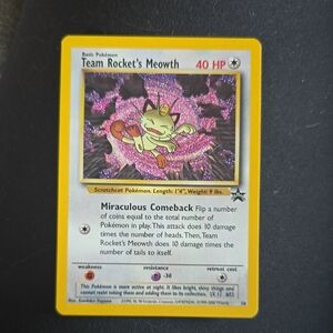 Team Rocket's Meowth Pokémon Card - Yellow Border